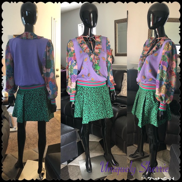 Banana Republic Green/Black Skirt - Picture 4 of 16